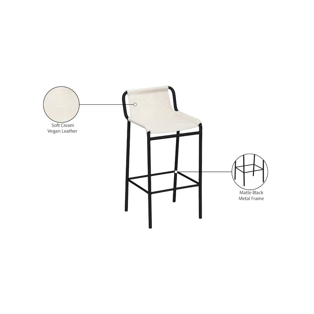 Dax Cream Vegan Leather Counter Stool