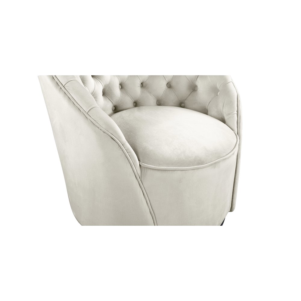 Alessio Cream Velvet Accent Chair