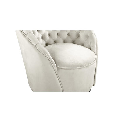 Alessio Cream Velvet Accent Chair
