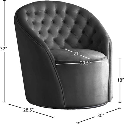 Alessio Grey Velvet Accent Chair