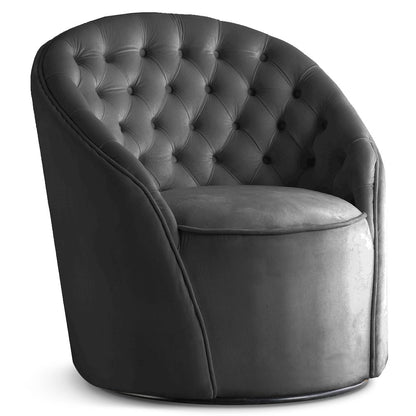 Alessio Grey Velvet Accent Chair