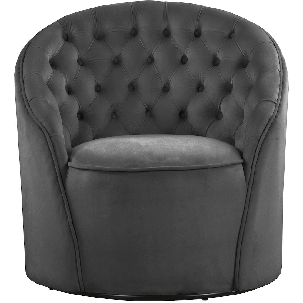 Alessio Grey Velvet Accent Chair