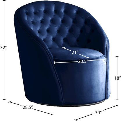 Alessio Navy Velvet Accent Chair