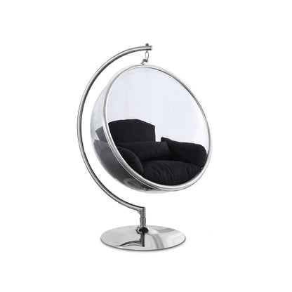 Luna Black Durable Fabric Acrylic Swing Chair