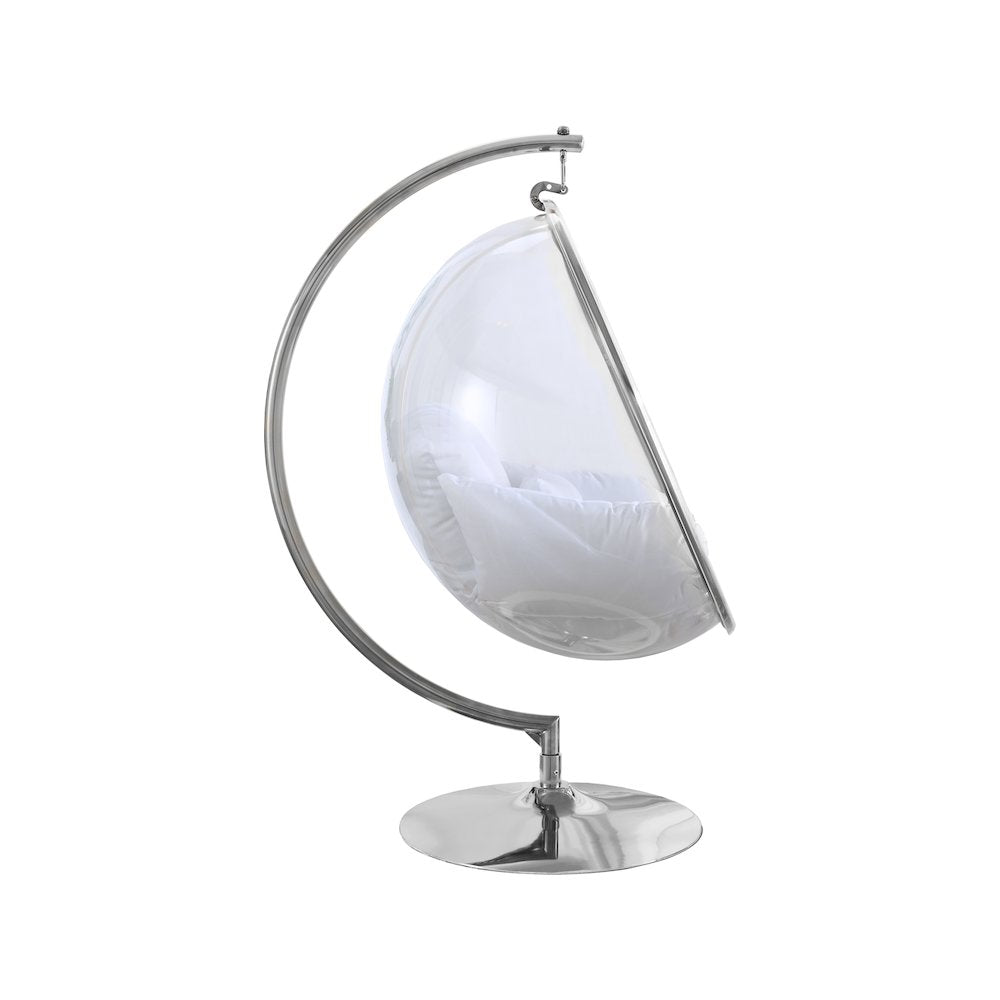 Luna White Durable Fabric Acrylic Swing Chair