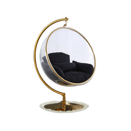 Luna Black Fabric Acrylic Swing Bubble Accent Chair