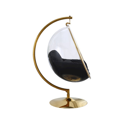 Luna Black Fabric Acrylic Swing Bubble Accent Chair