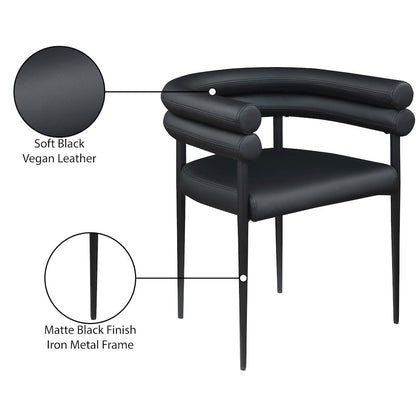 Lavina Black Vegan Leather Dining Chair, Set of 2