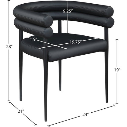 Lavina Black Vegan Leather Dining Chair, Set of 2
