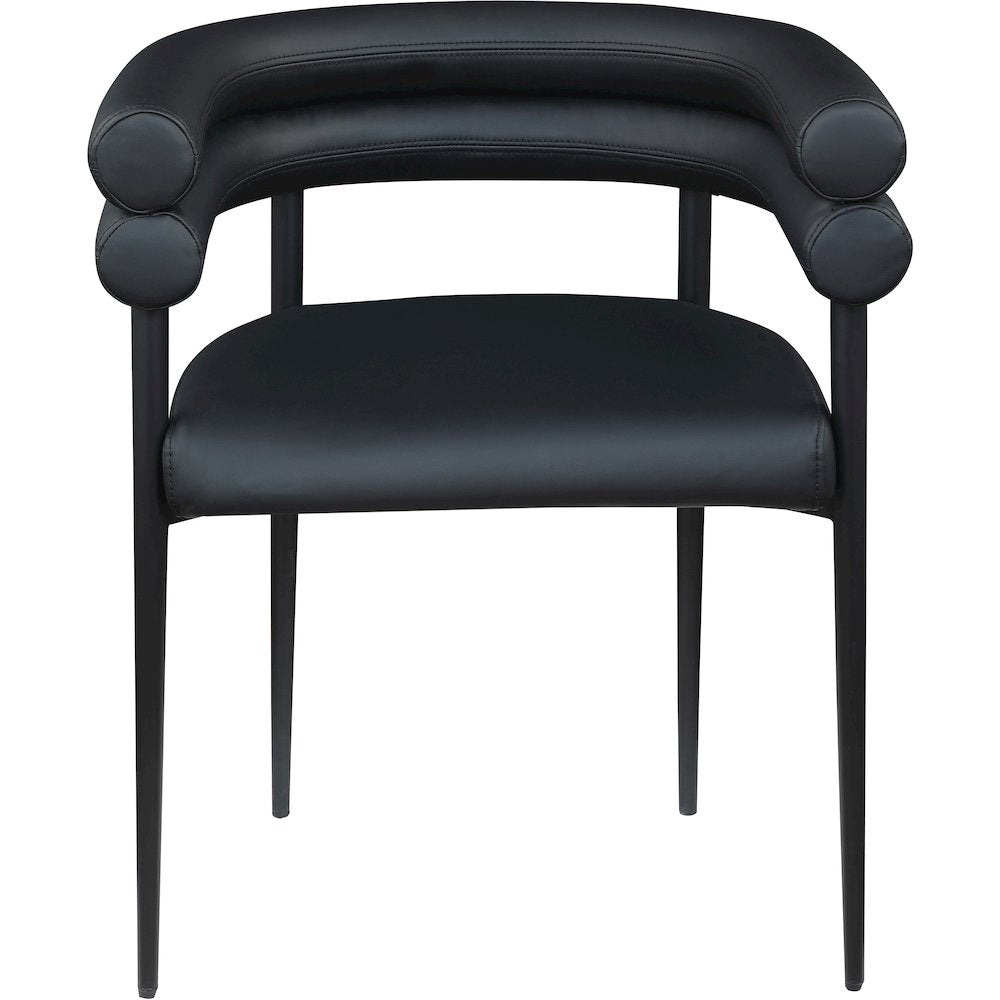 Lavina Black Vegan Leather Dining Chair, Set of 2