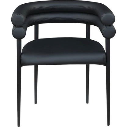Lavina Black Vegan Leather Dining Chair, Set of 2