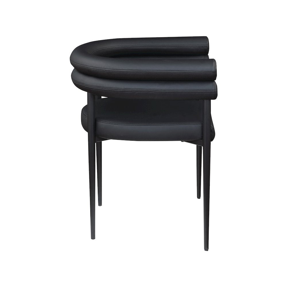 Lavina Black Vegan Leather Dining Chair, Set of 2