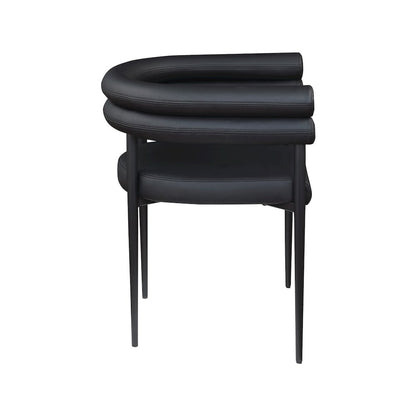 Lavina Black Vegan Leather Dining Chair, Set of 2