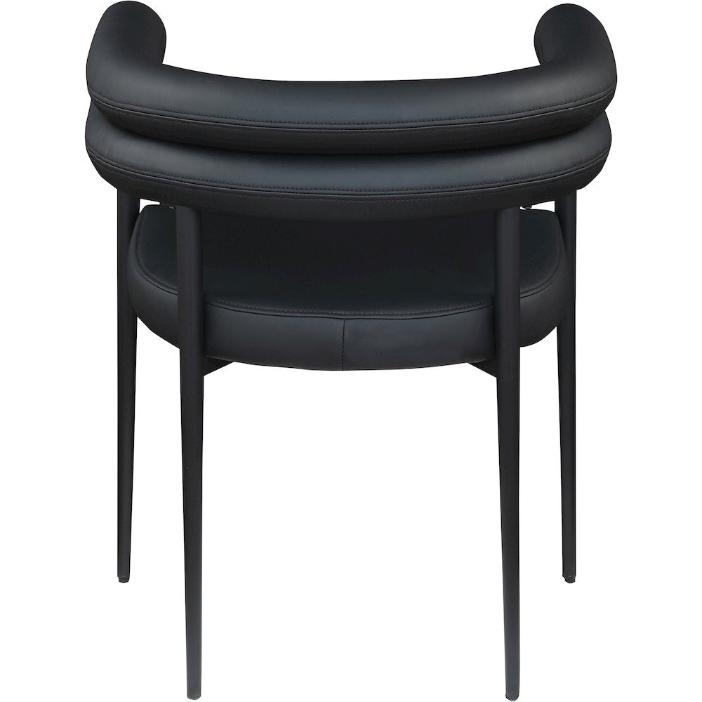 Lavina Black Vegan Leather Dining Chair, Set of 2