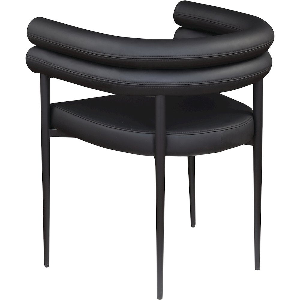 Lavina Black Vegan Leather Dining Chair, Set of 2