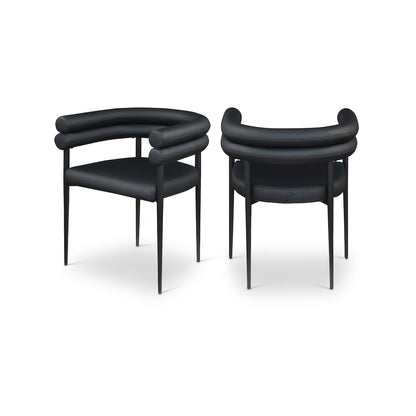 Lavina Black Vegan Leather Dining Chair, Set of 2
