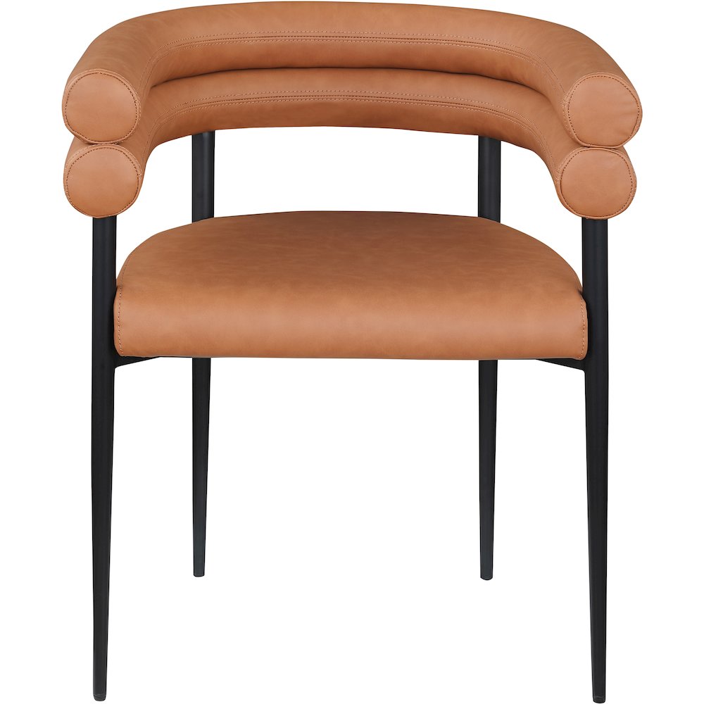Lavina Cognac Vegan Leather Dining Chair, Set of 2