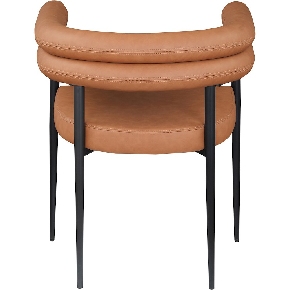 Lavina Cognac Vegan Leather Dining Chair, Set of 2