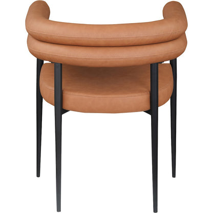 Lavina Cognac Vegan Leather Dining Chair, Set of 2