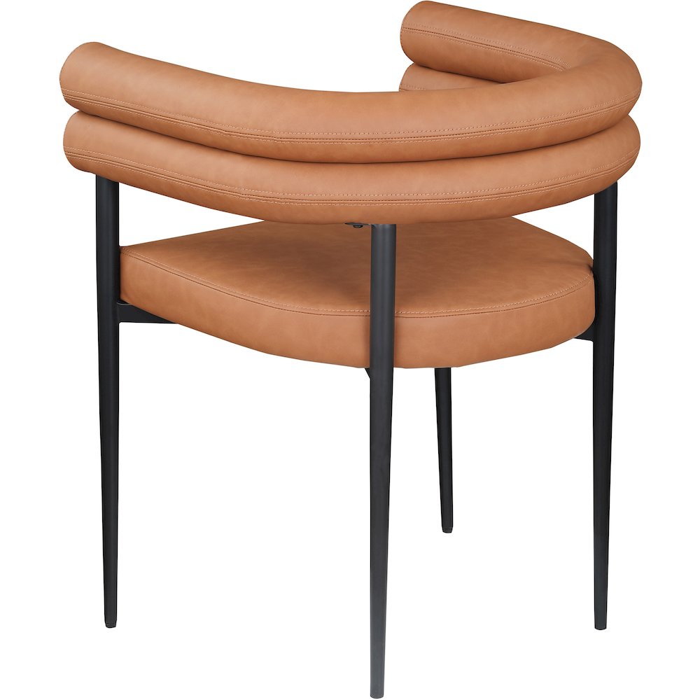 Lavina Cognac Vegan Leather Dining Chair, Set of 2