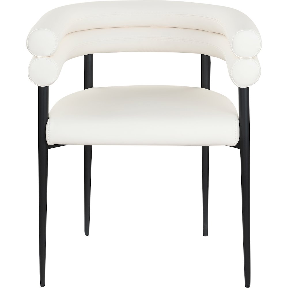 Lavina Cream Vegan Leather Dining Chair, Set of 2