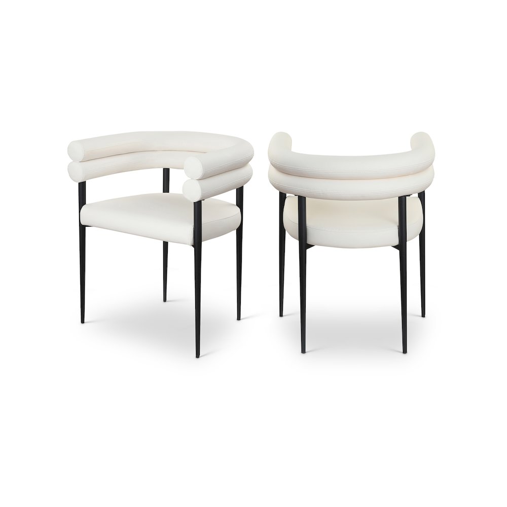 Lavina Cream Vegan Leather Dining Chair, Set of 2