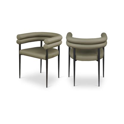 Lavina Olive Vegan Leather Dining Chair, Set of 2