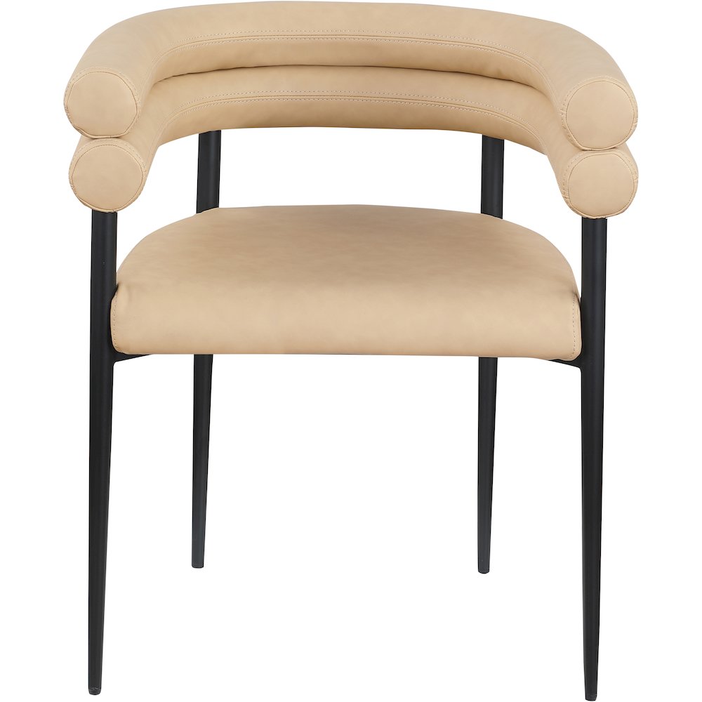 Lavina Tan Vegan Leather Dining Chair, Set of 2