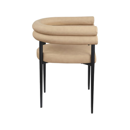 Lavina Tan Vegan Leather Dining Chair, Set of 2
