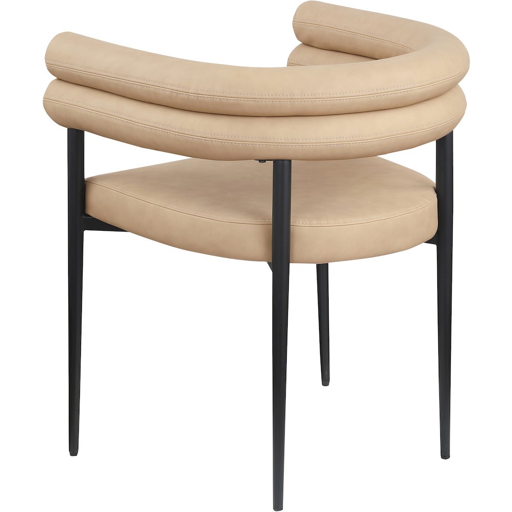 Lavina Tan Vegan Leather Dining Chair, Set of 2