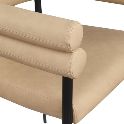 Lavina Tan Vegan Leather Dining Chair, Set of 2