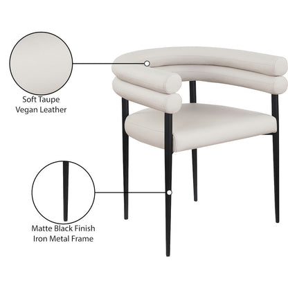 Lavina Taupe Vegan Leather Dining Chair, Set of 2