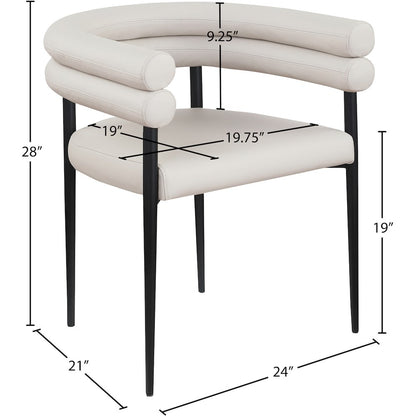 Lavina Taupe Vegan Leather Dining Chair, Set of 2