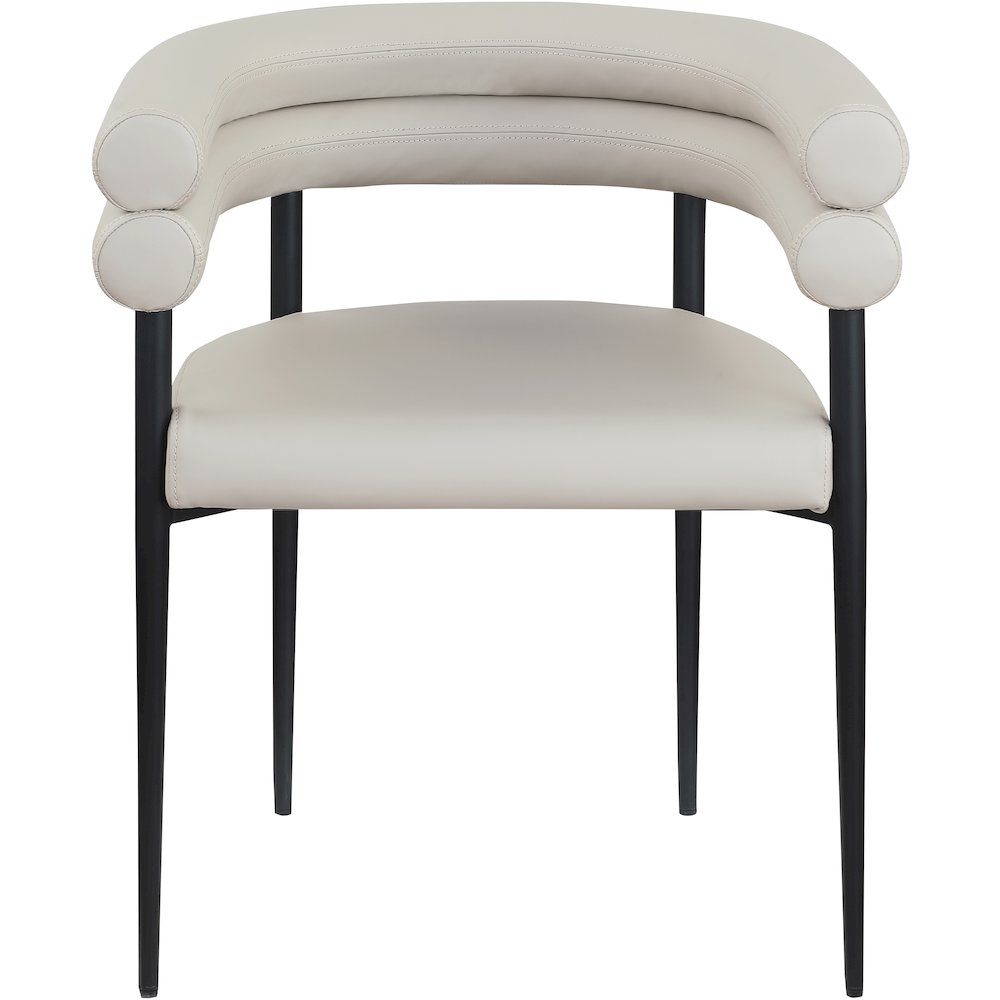 Lavina Taupe Vegan Leather Dining Chair, Set of 2