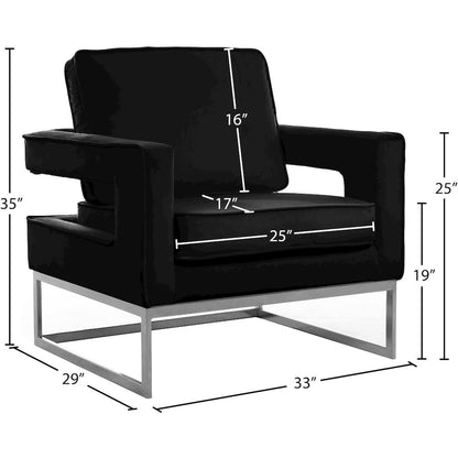 Noah Black Velvet Accent Chair