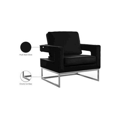 Noah Black Velvet Accent Chair