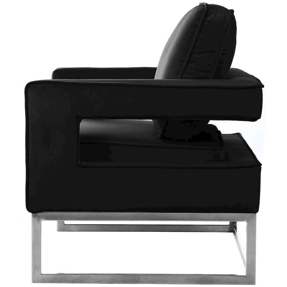Noah Black Velvet Accent Chair