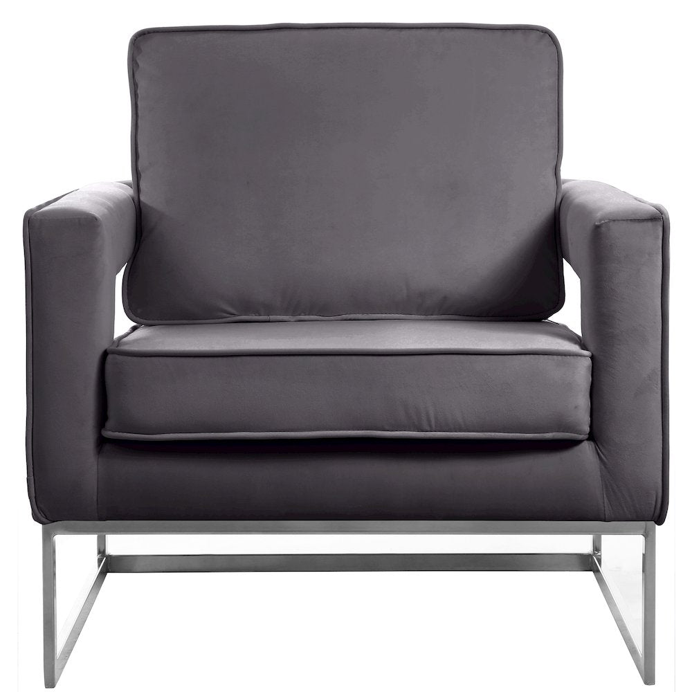 Noah Grey Velvet Accent Chair