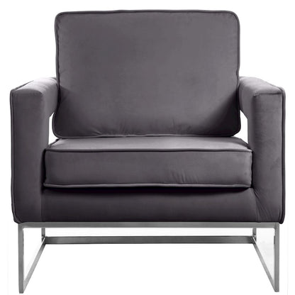 Noah Grey Velvet Accent Chair
