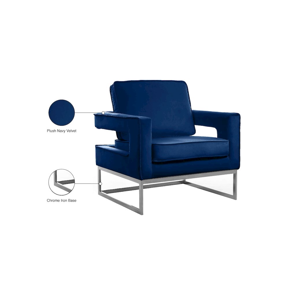 Noah Navy Velvet Accent Chair