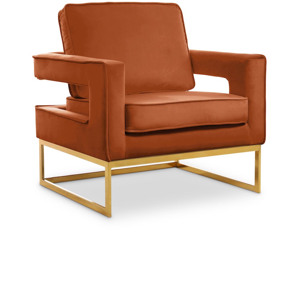 Noah Cognac Velvet Accent Chair