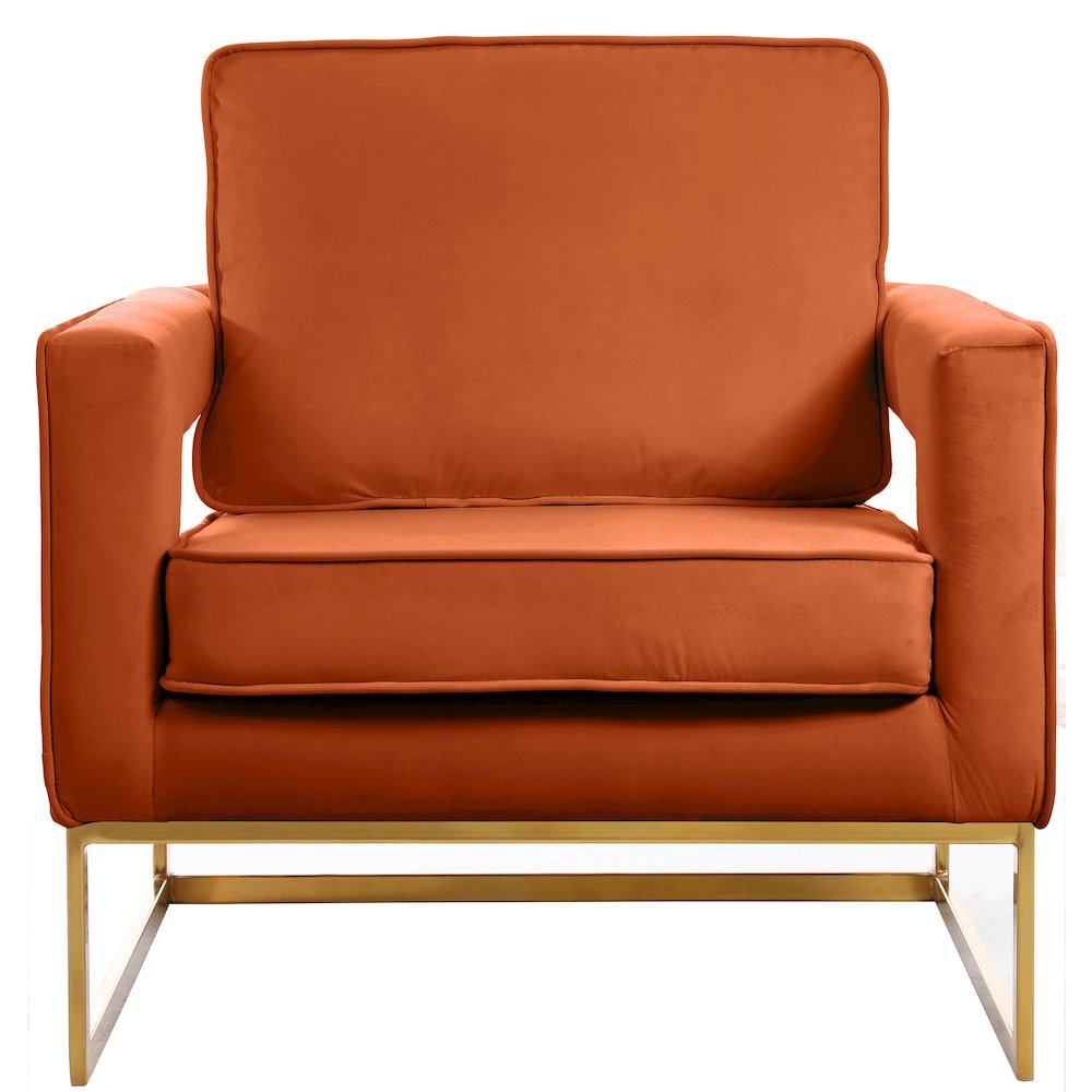 Noah Cognac Velvet Accent Chair