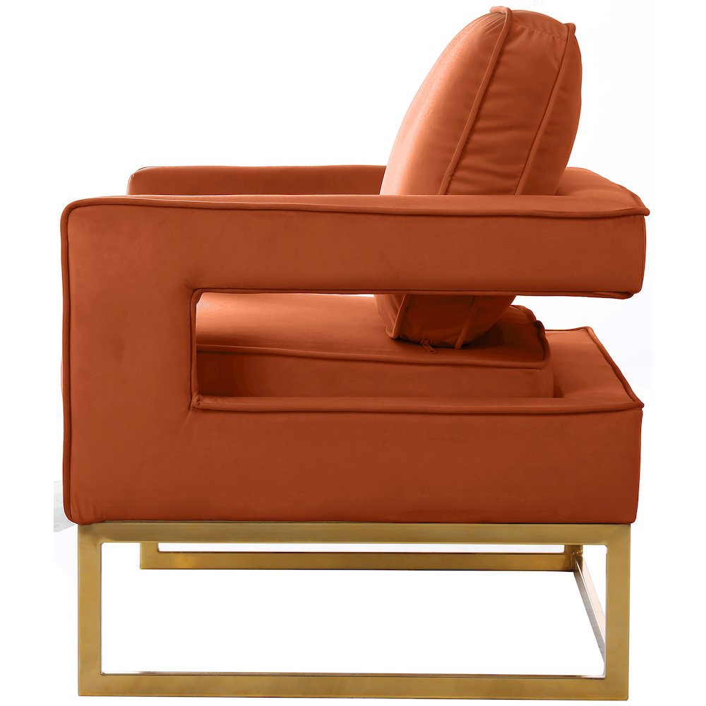 Noah Cognac Velvet Accent Chair