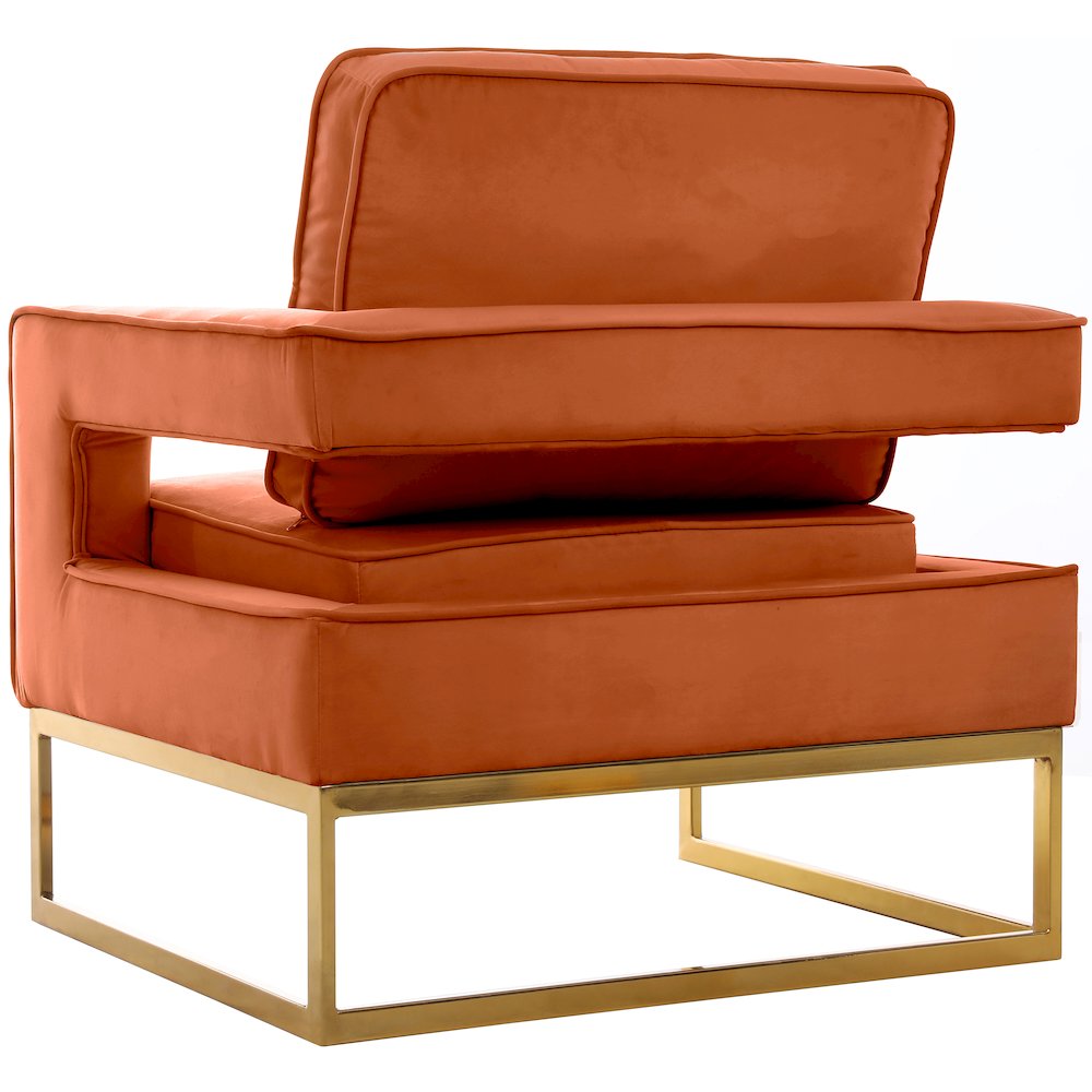 Noah Cognac Velvet Accent Chair