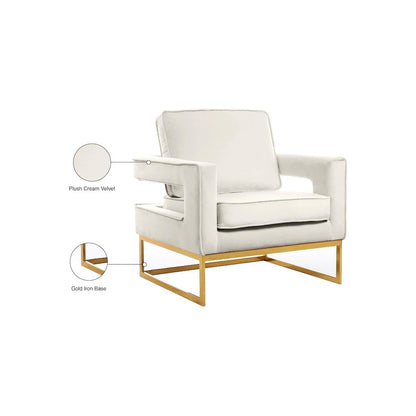 Noah Cream Velvet Accent Chair