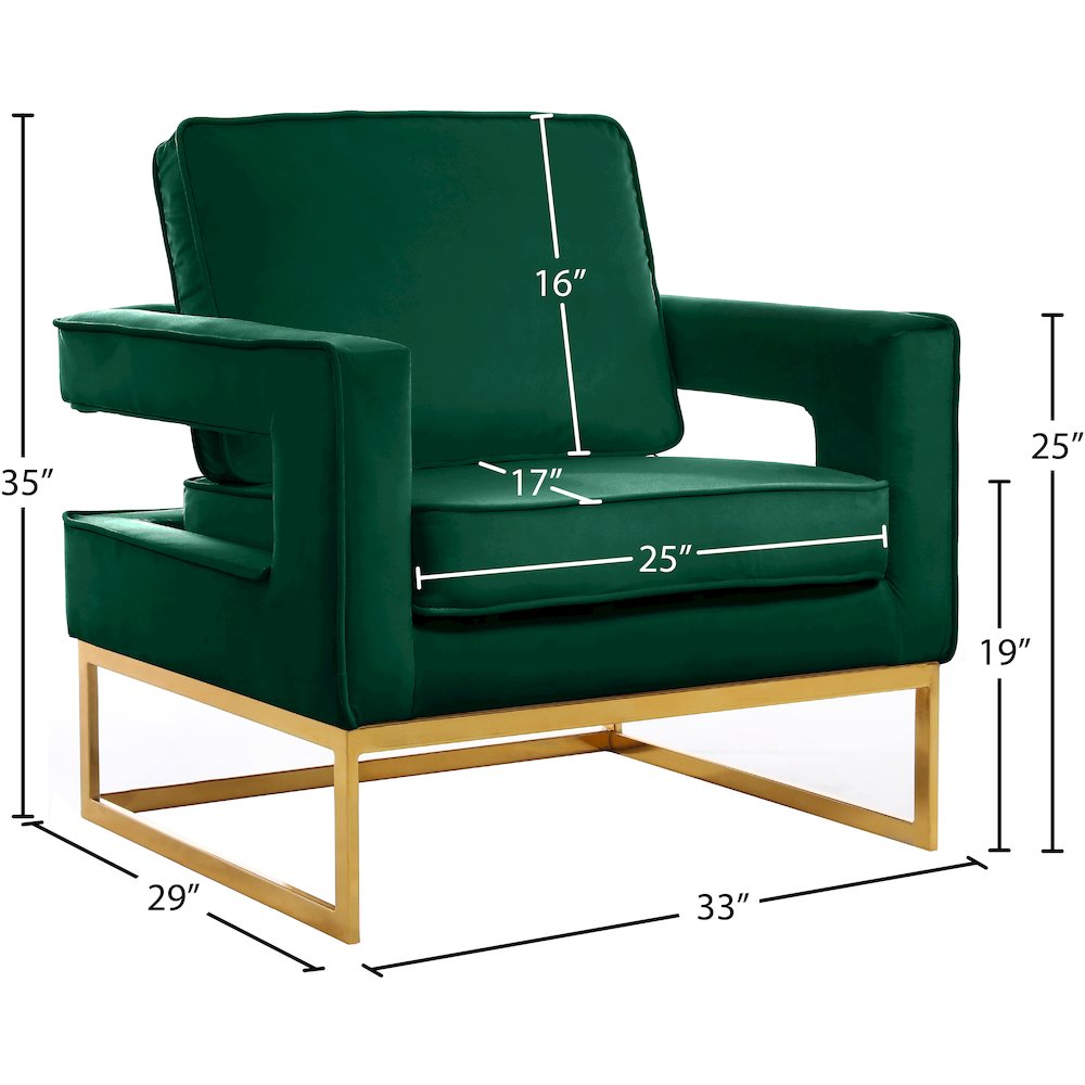 Noah Green Velvet Accent Chair