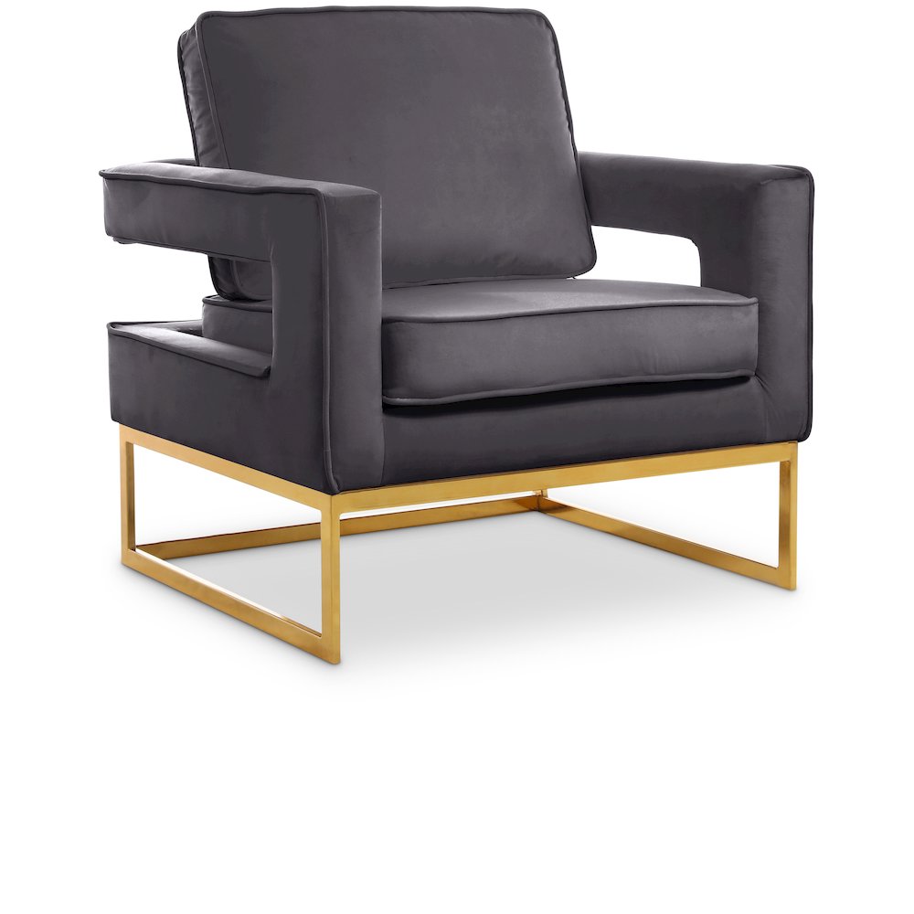 Noah Grey Velvet Accent Chair