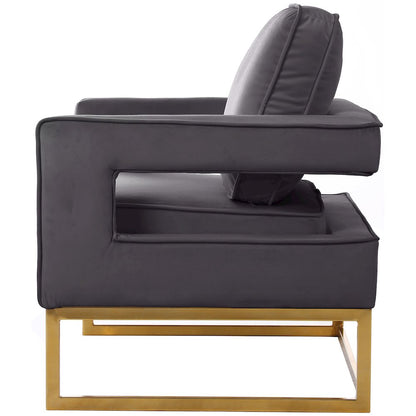 Noah Grey Velvet Accent Chair