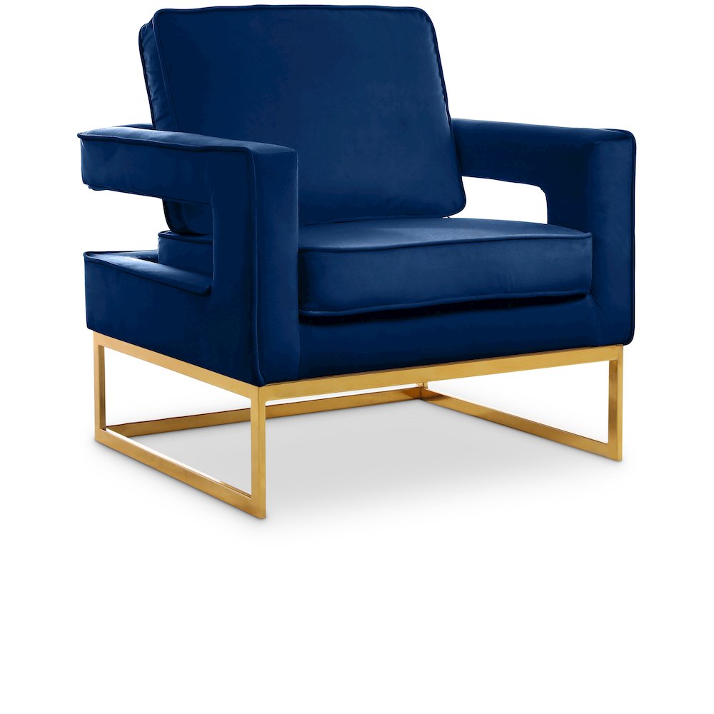 Noah Navy Velvet Accent Chair