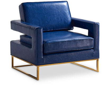 Amelia Navy Vegan Leather Accent Chair